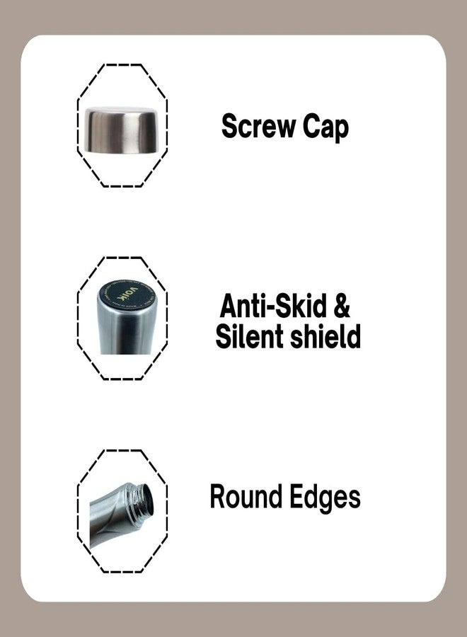 VOIK Kiddo Screw Silver Matt Water Bottles 500ml | Easy Grip Stainless Bottles | Steel Bottle For Office, Gym, Kids Used | Leak Proof & BPA Free - Image 3